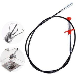Flexible Grabber Claw Pick Up Reacher Tool 4 Claws Bendable Hose Pickup Reaching Assist Tool for Litter Pick, Home Sink Drains Toilet Trash Hair Clog Sink Snake Remover Tool (24 Inch)