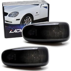 iJDMTOY Clear Lens Fender Blinker Side Marker Light Housings, Compatible With Mercedes CLK SLK Class, Compatible With Dodge Sprinter, Replace OEM Amber Sidemarker