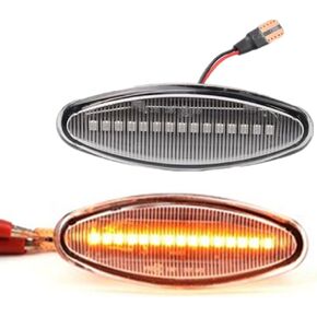 Turn Signal Lamp Led Front Fender Side Marker Light Compatible with Jaguar S-Type 1999-2007 For XK8/XKR 1996-2005 For XJ 2003-2006 (Black)