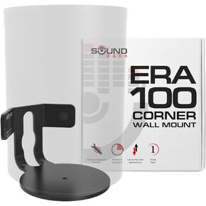 ERA100 Corner Wall Mount Bracket - Low Profile, White, Single (1pc), Complete with All Mounting Hardware Compatible with Sonos ERA 100 Speaker