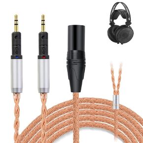 okcsc ZT16 R70X Upgraded Replacement Cable 16 core OFC high Purity Oxygen Free Copper Hand-Woven Cable, Dual R70X to 6.35MM Extension Cord, for R70X Headphone 6.35MM 4.92FT