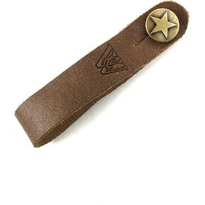 Walker And Williams AT-1-DBRN Distressed Brown Premium Leather Acoustic Guitar Strap Button Headstock Adaptor For Acoustic, Electric, And Bass Guitars in Saudi Arabia