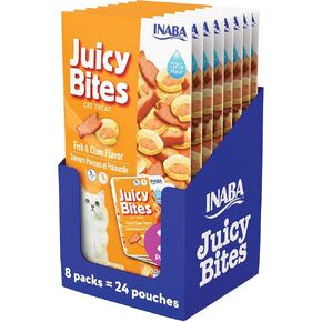 INABA Juicy Bites Grain-Free, Soft/Moist/Chewy Cat Treats, 0.4 oz per Pack, 3 Packs in Kuwait