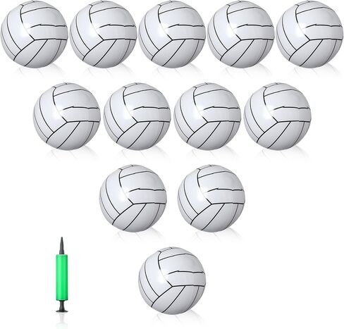 Leitee 12 Pack Inflatable Volleyball 16 Inch Inflatable Beach Volleyball with Pump for Summer Beach Hawaiian Tropical Theme Pool Party Sport for Adults Teens Gift Outdoor Party Decorations Supplies in Saudi Arabia