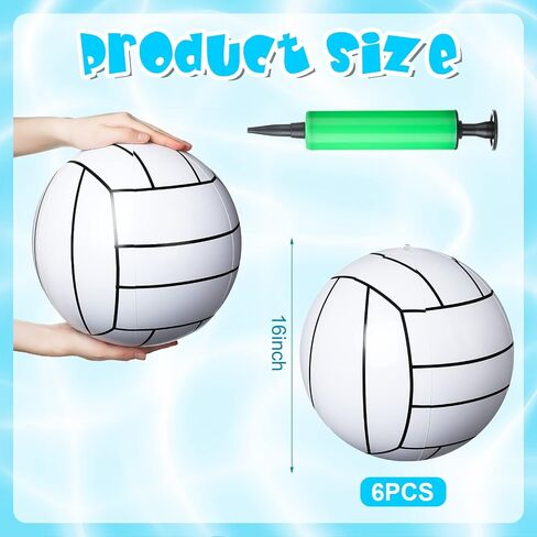 Leitee 12 Pack Inflatable Volleyball 16 Inch Inflatable Beach Volleyball with Pump for Summer Beach Hawaiian Tropical Theme Pool Party Sport for Adults Teens Gift Outdoor Party Decorations Supplies in Saudi Arabia