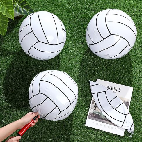 Leitee 12 Pack Inflatable Volleyball 16 Inch Inflatable Beach Volleyball with Pump for Summer Beach Hawaiian Tropical Theme Pool Party Sport for Adults Teens Gift Outdoor Party Decorations Supplies in Saudi Arabia