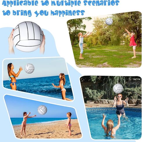 Leitee 12 Pack Inflatable Volleyball 16 Inch Inflatable Beach Volleyball with Pump for Summer Beach Hawaiian Tropical Theme Pool Party Sport for Adults Teens Gift Outdoor Party Decorations Supplies in Saudi Arabia