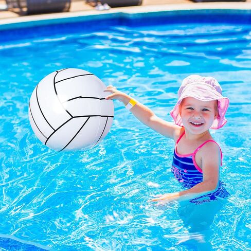 Leitee 12 Pack Inflatable Volleyball 16 Inch Inflatable Beach Volleyball with Pump for Summer Beach Hawaiian Tropical Theme Pool Party Sport for Adults Teens Gift Outdoor Party Decorations Supplies in Saudi Arabia