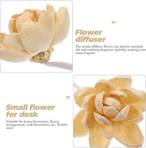 HOMSFOU Arreglos Naturales 4pcs Diffuser Sticks Wood Chinese Artificial Water Lily Flower Rattan Reed Essential Oil Aroma Diffuser Sticks for Home Office Bathroom Bedroom in Saudi Arabia