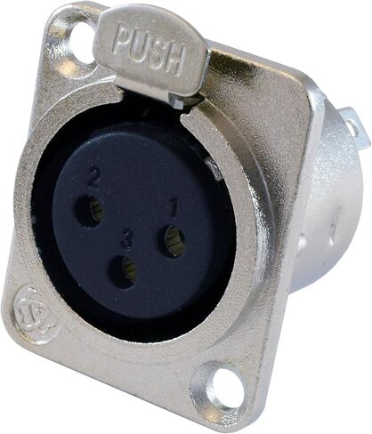 مقبس أنثى GLS Audio XLR ذو 3 دبابيس - مقابس تثبيت على اللوحة من سلسلة D مقاس XLR-F - 20 حزمة in Kuwait