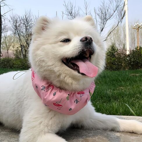 KUDES Dog Cooling Bandana Collar with Recyclable Ice Packs, Pet Dog Adjustable Ice Chill Out Collar Scarf Neck Cooler Wrap for Cat Small Medium Large Dogs Summer (Blue Dogs, Medium) in Kuwait