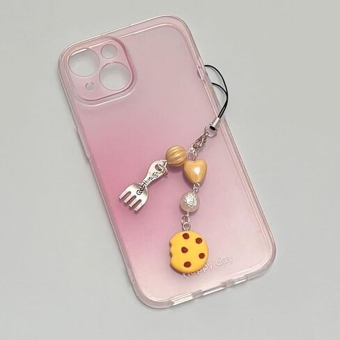 nocoeed Cute Phone Charm Aesthetic Y2K Phone Charms Strap Red Strawberry Bear Star Cake Fork Spoon Heart Accessories for Phone Keychain Camera Purse Backpack Bag Pendants Décor (1x cookie) in Kuwait