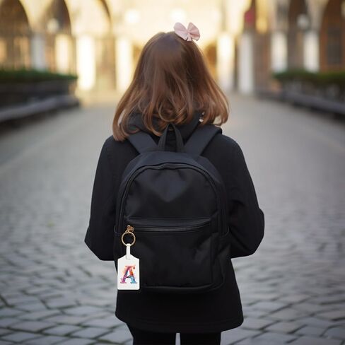 بطاقة الأمتعة الأولية، وبطاقة الأمتعة التي تحمل حرف Monogram، وبطاقة حقيبة السفر المصنوعة من جلد البولي يوريثان، وبطاقة السفر، وبطاقة الاسم، وبطاقة الهوية، وبطاقة تعريف الأمتعة (جلد أبيض + حرف رخامي أزرق، حرف A) in Kuwait