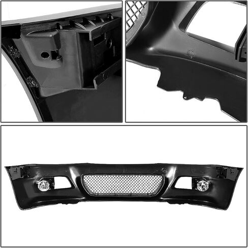 DNA Motoring FBP-FL-002 مصد أمامي من مادة البولي بروبيلين ABS + ضوء ضباب (نمط M5) [لسيارة BMW E39 96-03]، أسود in Kuwait