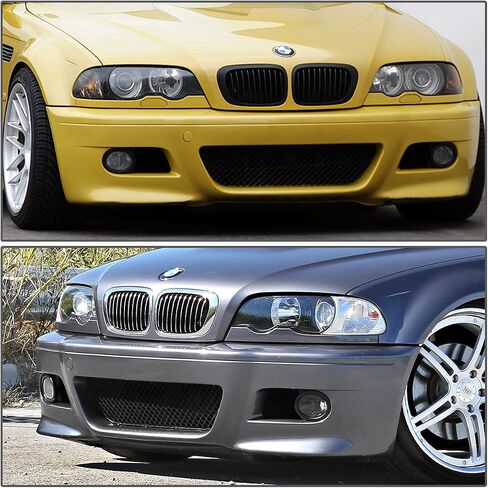DNA Motoring FBP-FL-002 مصد أمامي من مادة البولي بروبيلين ABS + ضوء ضباب (نمط M5) [لسيارة BMW E39 96-03]، أسود in Kuwait