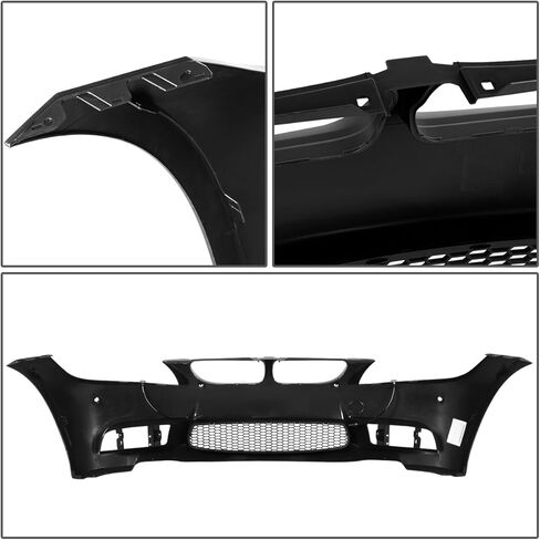 DNA Motoring FBP-FL-002 Polypropylene ABS Front Bumper+Fog Light (M5 Style) [For 96-03 BMW E39], Black in Kuwait