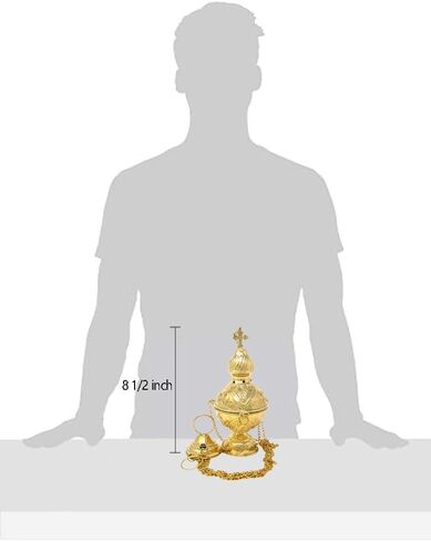 Needzo High Polished Brass Hanging Incense Burner Censer with Bells, 8 Inch in Saudi Arabia
