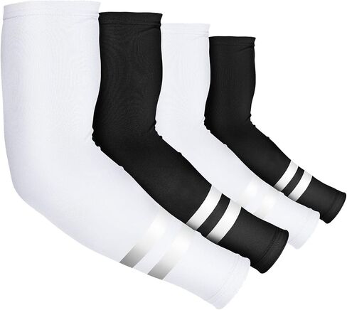 Geyoga 4 Pairs Arm Sleeves for Men Women Reflective UV Arm Sleeves Cooling Protection Arm Sleeves Cover in Saudi Arabia