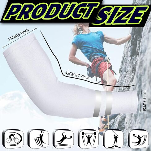 Geyoga 4 Pairs Arm Sleeves for Men Women Reflective UV Arm Sleeves Cooling Protection Arm Sleeves Cover in Saudi Arabia
