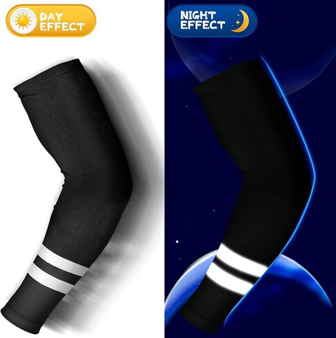 Geyoga 4 Pairs Arm Sleeves for Men Women Reflective UV Arm Sleeves Cooling Protection Arm Sleeves Cover in Saudi Arabia