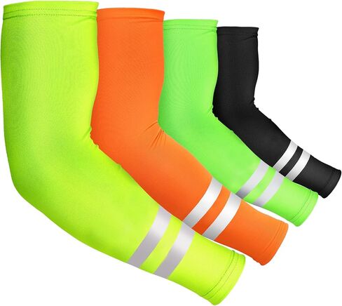 Geyoga 4 Pairs Arm Sleeves for Men Women Reflective UV Arm Sleeves Cooling Protection Arm Sleeves Cover in Saudi Arabia