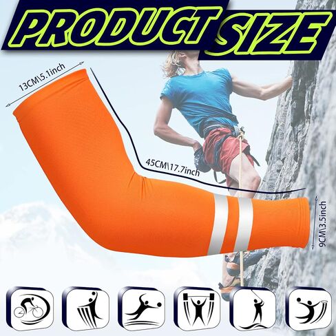 Geyoga 4 Pairs Arm Sleeves for Men Women Reflective UV Arm Sleeves Cooling Protection Arm Sleeves Cover in Saudi Arabia