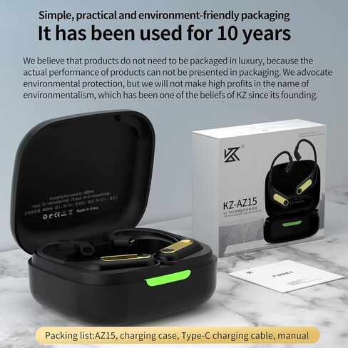 KZ AZ15 Bluetooth IEM QDC 5.2 خطاف أذن محول بلوتوث لاسلكي مع حقيبة شحن، عمر بطارية طويل لـ ZSN/ZSN PRO/ZSN PRO X/ZS10 PRO/ZS10 PRO X/EDX PRO/AS16/AS16 PRO/AS24/DQS/C10 in Kuwait