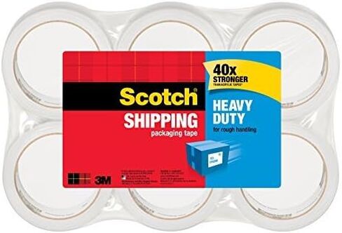 Scotch Heavy Duty Shipping Packaging Tape, 1.88" x 38.2 Yards, 3" Core, Clear, Great for Packing, Shipping & Moving, 6 Rolls (3850-6) in Saudi Arabia