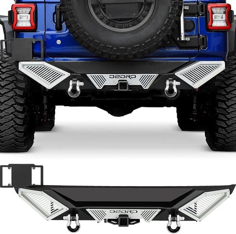OEDRO Rear Bumper Combo Compatible with 2018-2024 Jeep Wrangler JL & Unlimited JLU (2/4 Doors),Off Road Full Width with Hitch Receiver & D-Rings & Paintable Armor in Saudi Arabia