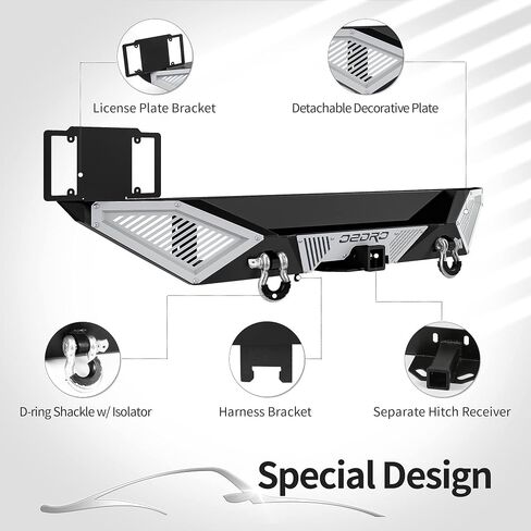 OEDRO Rear Bumper Combo Compatible with 2018-2024 Jeep Wrangler JL & Unlimited JLU (2/4 Doors),Off Road Full Width with Hitch Receiver & D-Rings & Paintable Armor in Saudi Arabia