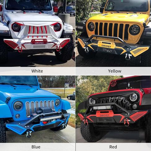 OEDRO Rear Bumper Combo Compatible with 2018-2024 Jeep Wrangler JL & Unlimited JLU (2/4 Doors),Off Road Full Width with Hitch Receiver & D-Rings & Paintable Armor in Saudi Arabia