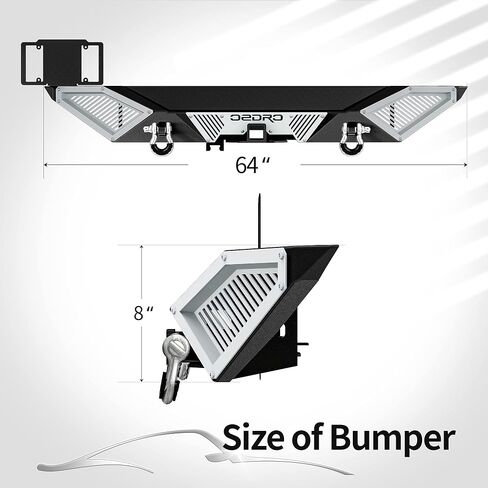 OEDRO Rear Bumper Combo Compatible with 2018-2024 Jeep Wrangler JL & Unlimited JLU (2/4 Doors),Off Road Full Width with Hitch Receiver & D-Rings & Paintable Armor in Saudi Arabia