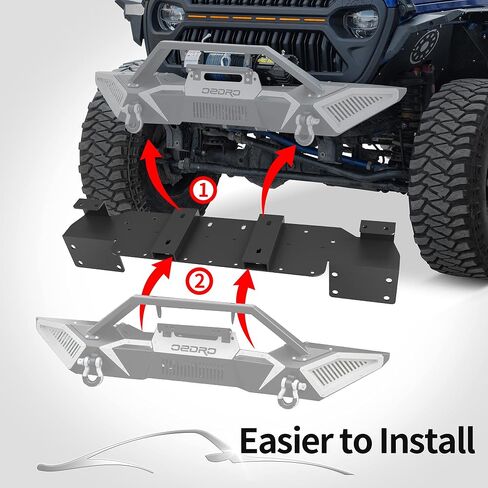 OEDRO Rear Bumper Combo Compatible with 2018-2024 Jeep Wrangler JL & Unlimited JLU (2/4 Doors),Off Road Full Width with Hitch Receiver & D-Rings & Paintable Armor in Saudi Arabia
