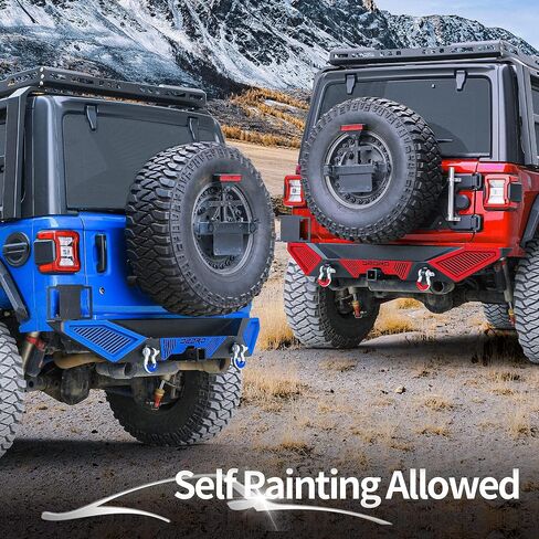 OEDRO Rear Bumper Combo Compatible with 2018-2024 Jeep Wrangler JL & Unlimited JLU (2/4 Doors),Off Road Full Width with Hitch Receiver & D-Rings & Paintable Armor in Saudi Arabia