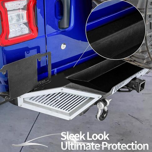 OEDRO Rear Bumper Combo Compatible with 2018-2024 Jeep Wrangler JL & Unlimited JLU (2/4 Doors),Off Road Full Width with Hitch Receiver & D-Rings & Paintable Armor in Saudi Arabia