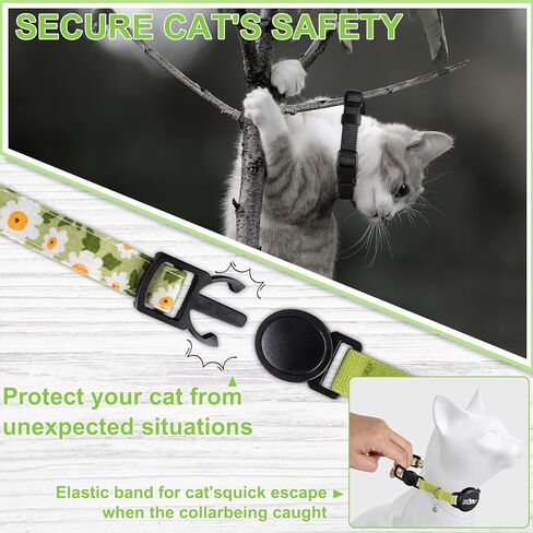 Apple Airtag Cat Collar with Breakaway Buckle and Airtag Holder - Lightweight Reflective Cat GPS Tracker Air Tag Collar with Bell for Small Cats, Kittens, and Puppies - Perfect for Pet Owners! in Saudi Arabia