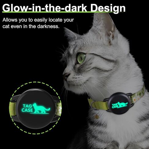 Apple Airtag Cat Collar with Breakaway Buckle and Airtag Holder - Lightweight Reflective Cat GPS Tracker Air Tag Collar with Bell for Small Cats, Kittens, and Puppies - Perfect for Pet Owners! in Saudi Arabia