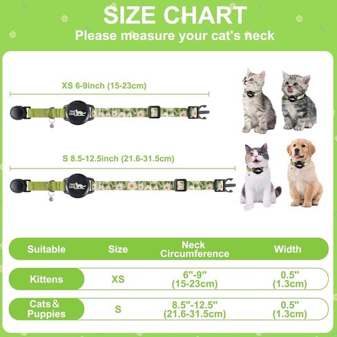 Apple Airtag Cat Collar with Breakaway Buckle and Airtag Holder - Lightweight Reflective Cat GPS Tracker Air Tag Collar with Bell for Small Cats, Kittens, and Puppies - Perfect for Pet Owners! in Saudi Arabia