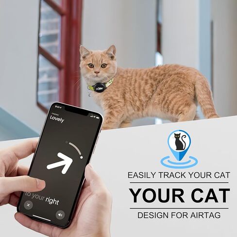 Apple Airtag Cat Collar with Breakaway Buckle and Airtag Holder - Lightweight Reflective Cat GPS Tracker Air Tag Collar with Bell for Small Cats, Kittens, and Puppies - Perfect for Pet Owners! in Saudi Arabia