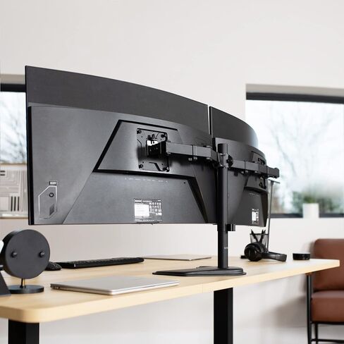 VIVO Full Motion Dual Monitor Free-Standing Desk Stand VESA Mount, Double Joints, Holds 2 Screens up to 32 inches, STAND-V102K in Saudi Arabia