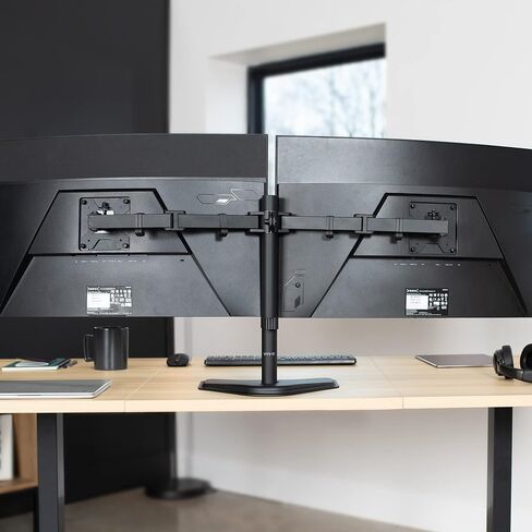 VIVO Full Motion Dual Monitor Free-Standing Desk Stand VESA Mount, Double Joints, Holds 2 Screens up to 32 inches, STAND-V102K in Saudi Arabia