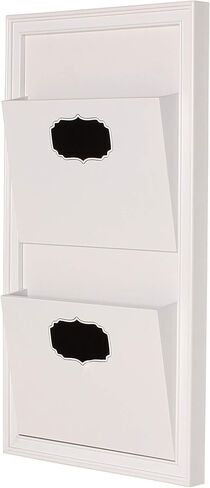 DesignOvation Walcott Decorative Wall Organizer Mail Holder with Two Pockets, White in Saudi Arabia