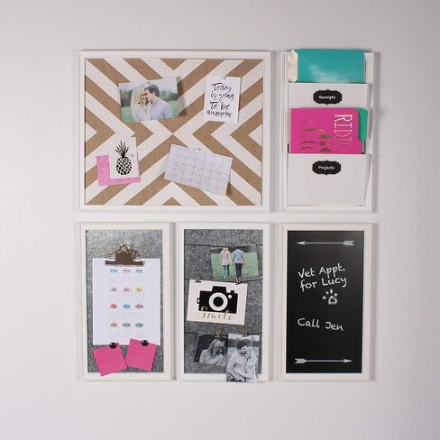 DesignOvation Walcott Decorative Wall Organizer Mail Holder with Two Pockets, White in Saudi Arabia