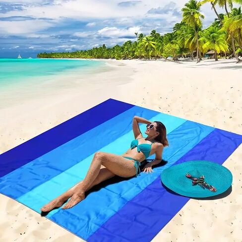 1pc Waterproof Beach Blanket、Sandproof Beach Mat for 1-4 Adults for Lightweight & Sandproof Picnic Mat for Travel, Camping, Hiking in Kuwait