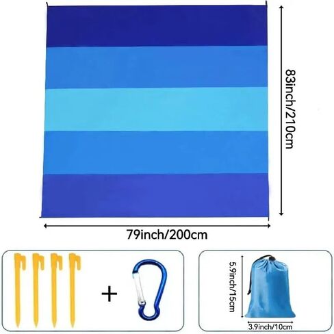 1pc Waterproof Beach Blanket、Sandproof Beach Mat for 1-4 Adults for Lightweight & Sandproof Picnic Mat for Travel, Camping, Hiking in Kuwait