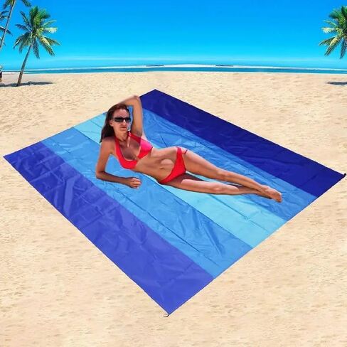 1pc Waterproof Beach Blanket、Sandproof Beach Mat for 1-4 Adults for Lightweight & Sandproof Picnic Mat for Travel, Camping, Hiking in Kuwait