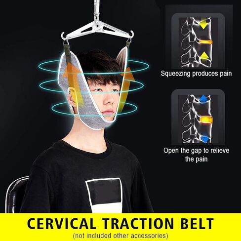 Hanging Neck Stretcher Band Cervical Neck Traction Device for Neck Pain Relief,Relieve Pressure on Muscle (only Belt) in Saudi Arabia