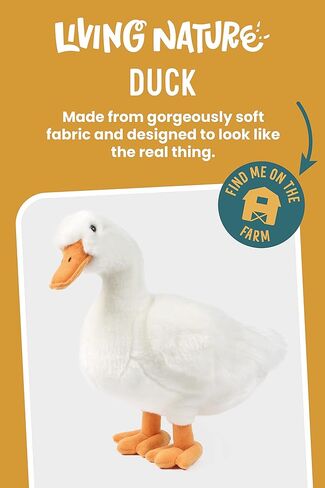 Living Nature Duck Stuffed Animal | Fluffy Duck Toy | Soft Toy Gift for Kids | 14 Inches in Kuwait