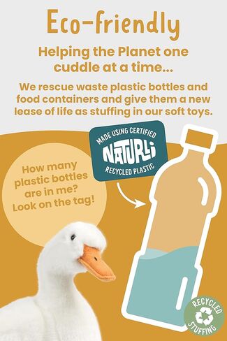 Living Nature Duck Stuffed Animal | Fluffy Duck Toy | Soft Toy Gift for Kids | 14 Inches in Kuwait