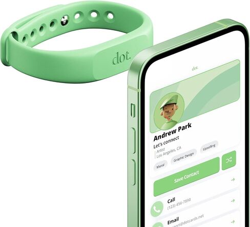 نقطة. Band - سوار معصم لبطاقة العمل الرقمية - اضغط لمشاركة NFC - iPhone وAndroid (أسود) in Kuwait